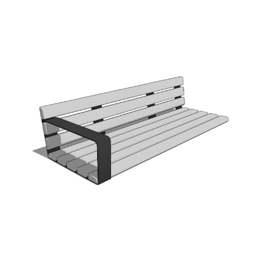 Flinders 59" Timber Backed Bench, Left Armrest (FLNT1-3-A1)