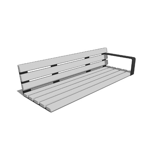 Flinders 59" Timber Backed Bench, Right Armrest (FLNT1-3-A4)