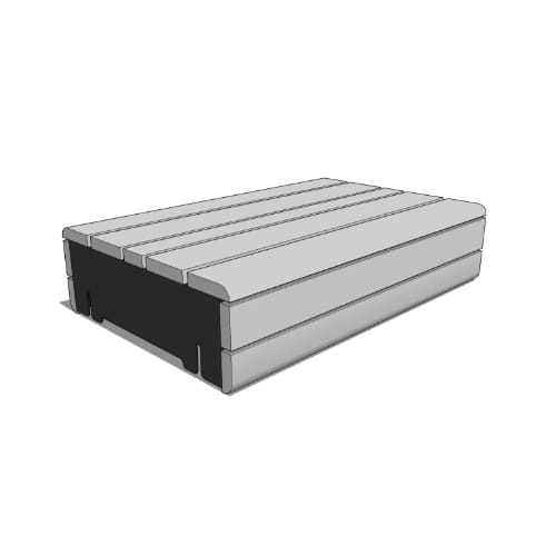 Drape Timber 42" Backless Platform Bench - End-to-End Slats (DRPT3-1-2)