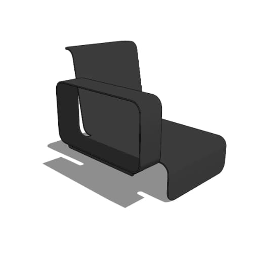 Drape 20" Backed Bench, Left Armrest (DRPM1-1-1-A1)