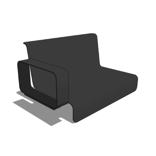Drape 39" Backed Bench, Left Armrest (DRPM1-1-2-A1)