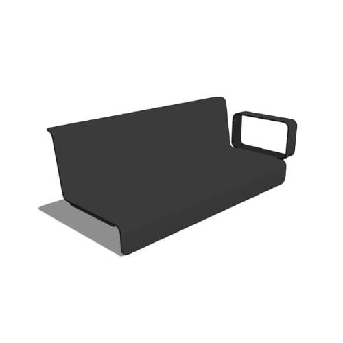 Drape 59" Backed Bench, Right Armrest (DRPM1-1-3-A2)