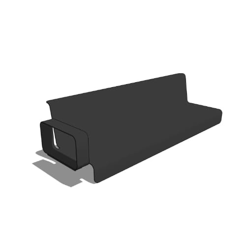 Drape 79" Backed Bench, Left Armrest (DRPM1-1-4-A1)