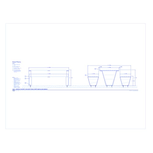 Cruiser Table w/ Backless Bench (CRU4-2-G1)