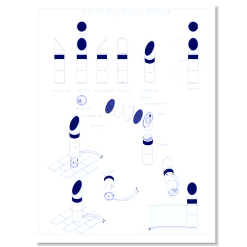 10.0 3-Way Ellipse Bollard