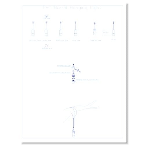 EVO FLEX Hanging Light, Barrel