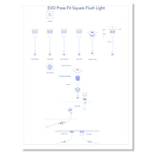 EVO Press Fit Square Flush Light