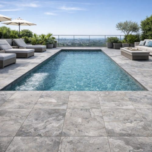 Travertine Andes Silver 2cm Porcelain Paver – StoneTech Series preview 3