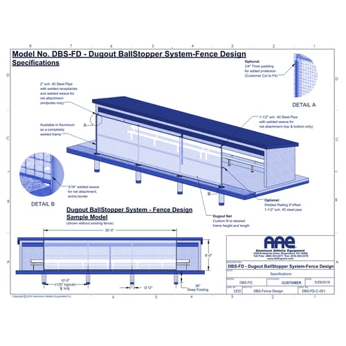 BallStopper Dugout Fence System (DBS-FD)