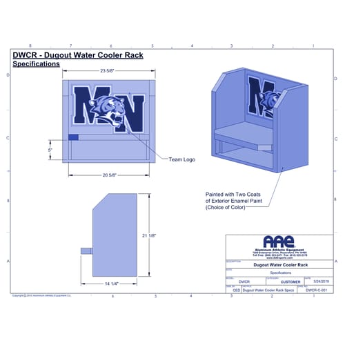 Dugout Water Cooler Rack (DWCR)