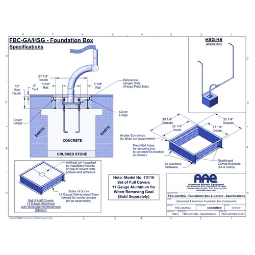 Foundation Box and Cover - Hinged (FBC-GA/HSG)