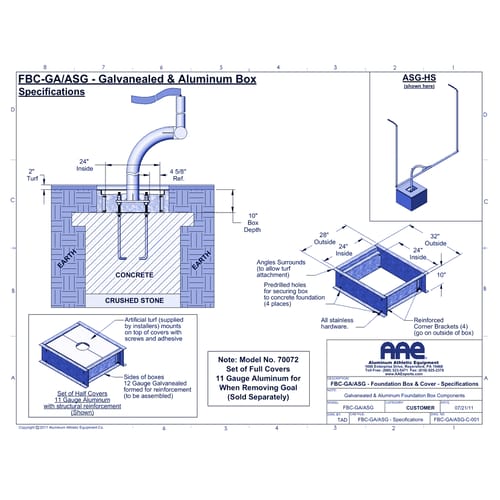Foundation Box and Cover - Non-Hinged (FBC-GA/ASG)