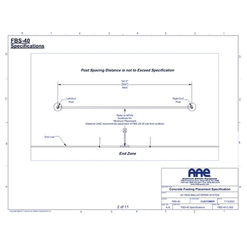 BallStopper Football Netting - 40' (FBS-40)