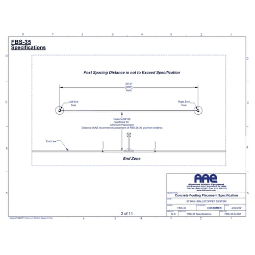 BallStopper Football Netting - 35' (FBS-35)