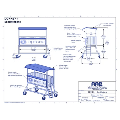 Portable 4' Elevated Press Box (DONKEY-1)