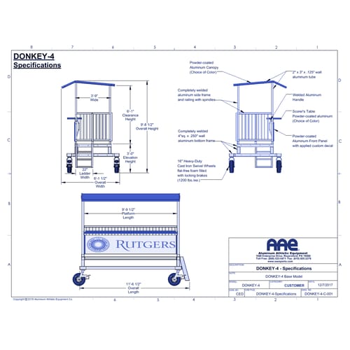 Portable 3' Elevated Press Box (DONKEY-4)