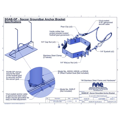 Soccer Groundbar Anchor Bracket (SGAB-GP)