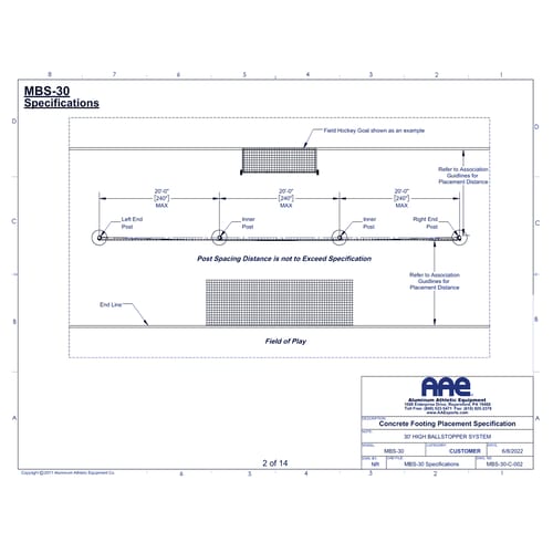 BallStopper Sports Netting - 30' Straight Post (MBS-30)