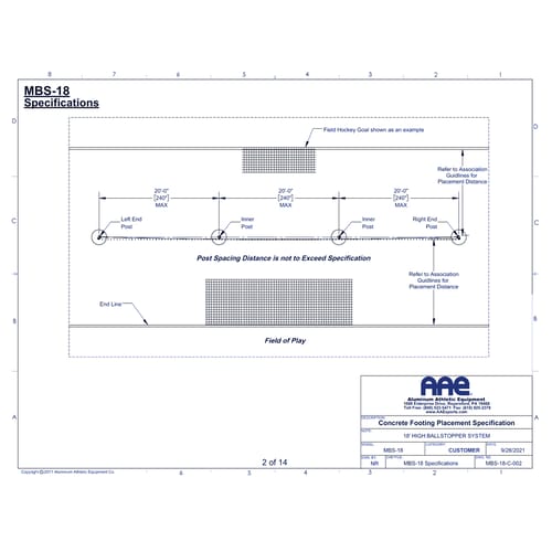 BallStopper Sports Netting - 18' Straight Post (MBS-18)