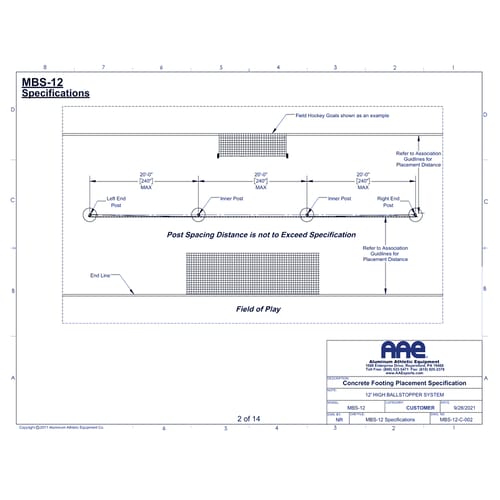 BallStopper Sports Netting - 12' Straight Post (MBS-12)