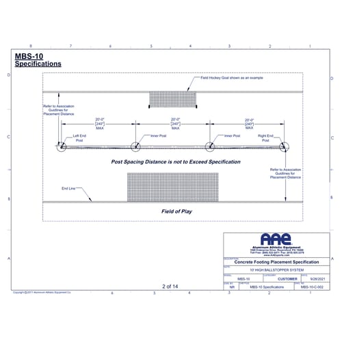 BallStopper Sports Netting - 10' Straight Post (MBS-10)