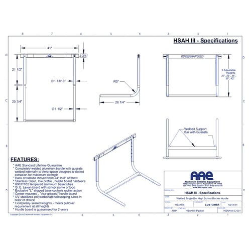 High School Welded Rocker Hurdle (HSAH-III)