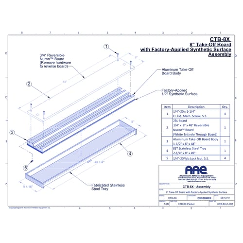 8" Take-Off Board System with Synthetic Surface (CTB-8X)