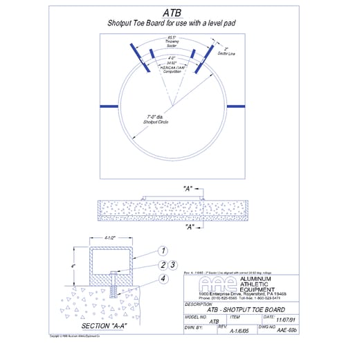 Aluminum Toe Board - Level Pad (ATB)