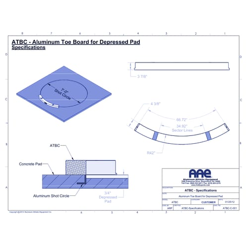 Aluminum Toe Board - Depressed Pad (ATBC)