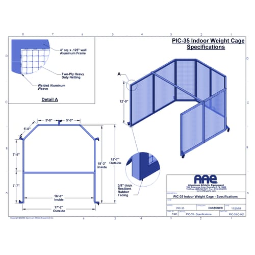 Portable Indoor Weight Cage (PIC-35)