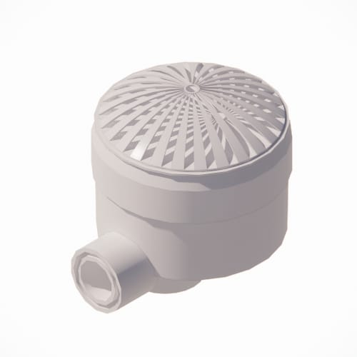 10" Round MoFlow™ Suction Outlet Cover with PVC Side 3" Socket x 4" Spigot Port Sump (10MFxxxSSB)