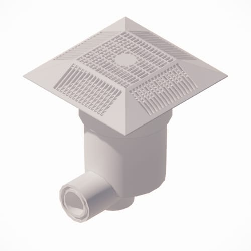 14" Square Anti-Entrapment Suction Outlet with PVC Side 3" Socket x 4" Spigot Port Sump (914xxxSSB)