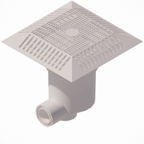 16" Square Anti-Entrapment Suction Outlet with PVC Side 3" Socket x 4" Spigot Port Sump (1216xxxSSB)