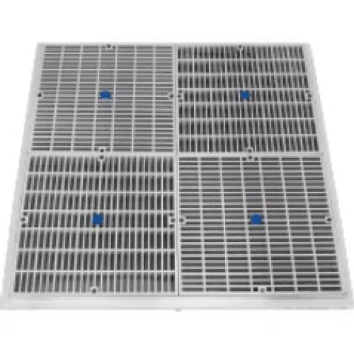 24xxx: 24" Square Frame with Four 12" Square Flat Grate Anti-Entrapment Suction Outlet Covers