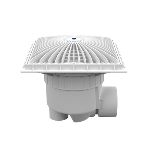 12" Square MoFlow™ Suction Outlet Cover with PVC Side 3" Socket x 4" Spigot Port Sump (12MFxxxSSB)