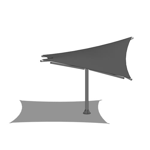 Hypod - 16ft: Hyperbolic Shade Sail - 8' Base Plate
