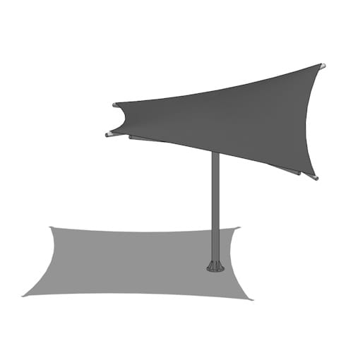 Hypod - 16ft: Hyperbolic Shade Sail - 10' Base Plate