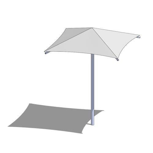 Playshade - 14ft: Semi-Tensioned Canopy - 10' Direct Embedd