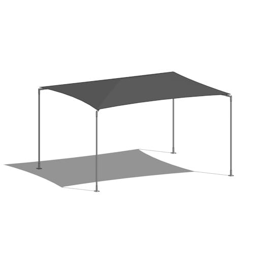 Simple Hip - 15ft x 19ft: Tensioned Shade Fabric Frame System