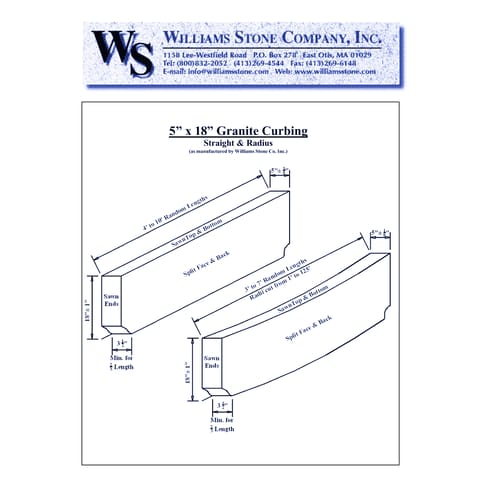 5-Inch Vertical Curbing – 5x18 Curb Cut