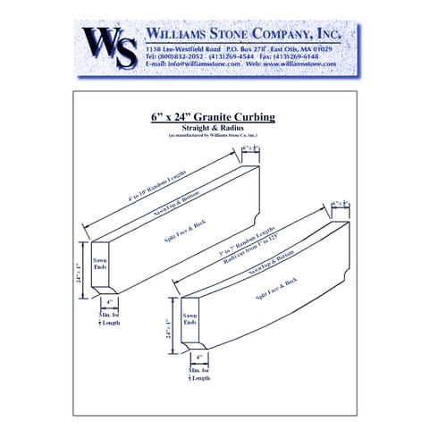 6-Inch Vertical Curbing – 6x24 Curb Cut