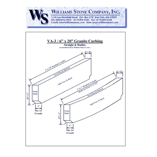 6-Inch Vertical Curbing – 6x20 Curb Cut