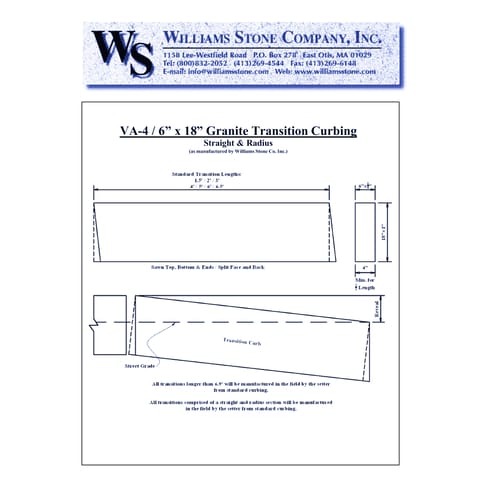 6-Inch Vertical Curbing – 6x18 Transition Curb Cut