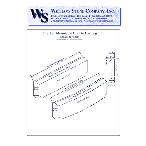 6-Inch Vertical Curbing – 6x18 Mountable Curb Cut