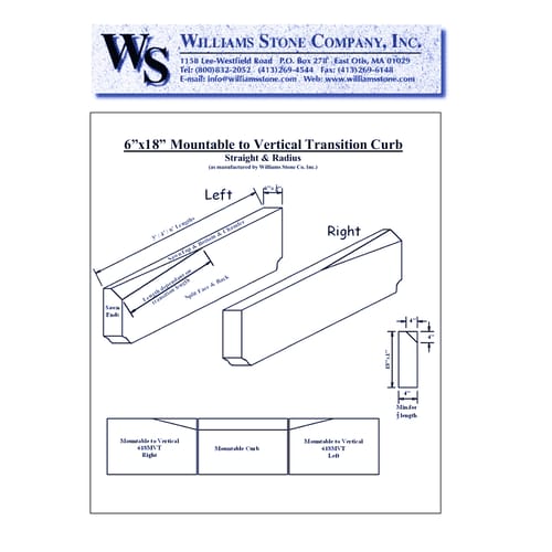 6-Inch Vertical Curbing – 6x18 Mount-To-Vertical Transition