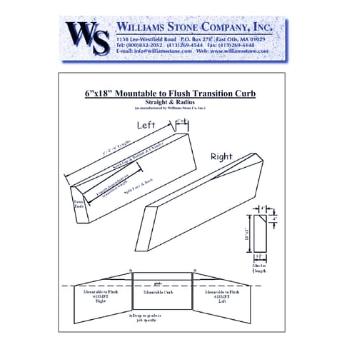 6-Inch Vertical Curbing – 6x18 Mount-To-Flush Transition