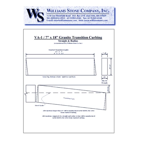 7-Inch Vertical Curbing – 7x18 Transition Curb Cut
