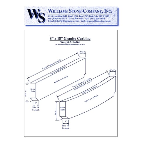 8-Inch Vertical Curbing – 8x18 Curb Cut