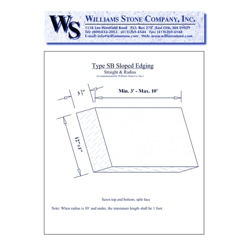 Sloped Edging – Type SB Sloped Curb Cut
