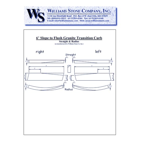 Slope-To-Flush Transition Curbing – 6' Slope to Flush